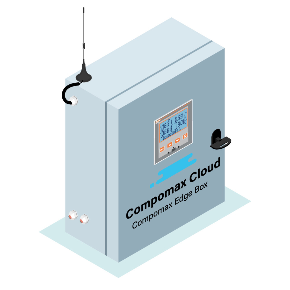 Compomax Edge Box illustration with Lovato Electric DMG610 meter